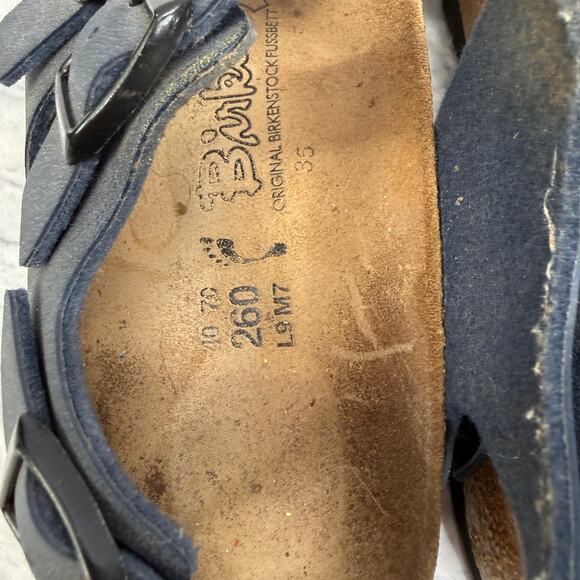 BIRKENSTOCK Birki’s Ellice 3 Strap Sandals Blue Size 40 70 260 L9 M7 - Picture 5 of 6